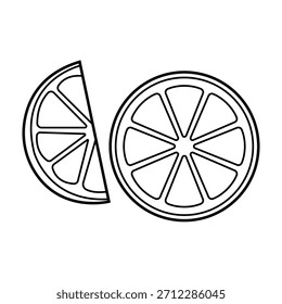 The Line Art of Lemon Cut Fruit