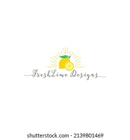 Line Art of Lemon Lime logo design inspiration. Lime icon set. Healthy organic food logo