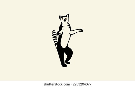 line art lemurs logo template
