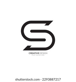 Line art letter C S unique minimalist creative monogram logo branding