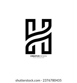 Line Art Letter H Creative moderne, einzigartige Form kreatives Monogramm-Logo
