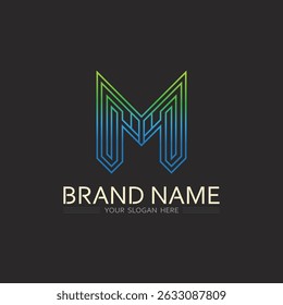 Line Art Letter M Logo for Wellness Centers, Health Brands, and Spa or Natural Product Companies