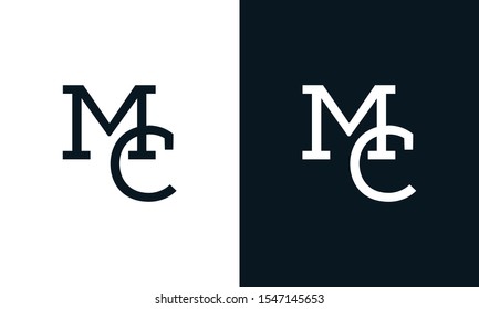 Line art letter MC logo. This logo icon incorporate with two letter M & C in the creative way.
