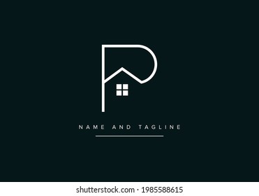 Line art Letter P real estate Icon Logo