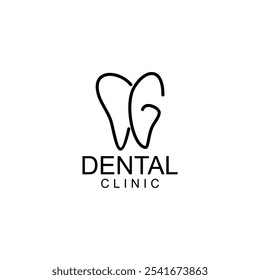 LETRA DA ARTE DA LINHA Dentes Logo; Moderno, único, simples e técnico logotipo de dente lettermark para dentista, ortodontia e marca de pasta de dente. Transmite serviços elegantes, decolados, estilosos e profissionais.