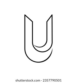 line art letter u logo template . letter U vector illustration