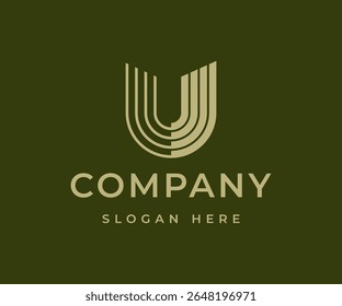Line Art Letter U Logo vector image