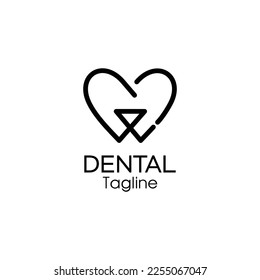 LINE ART letter w Teeth Logo; Modern, unique, simple and techie lettermark tooth logo for dentist, orthodontics and toothpaste brand. Conveys sleek, cool, stylish and professional services.