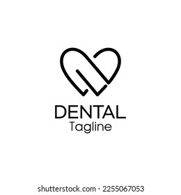 LINE ART letter w Teeth Logo; Modern, unique, simple and techie lettermark tooth logo for dentist, orthodontics and toothpaste brand. Conveys sleek, cool, stylish and professional services.