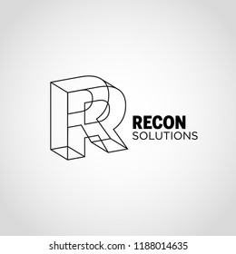 Line Art Lettering Logo Type R Sign Symbol Icon