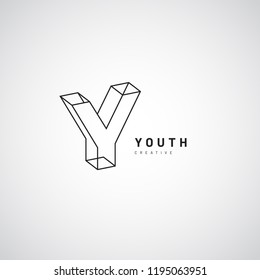 Line Art Lettering Logo Type Y Sign Symbol Icon