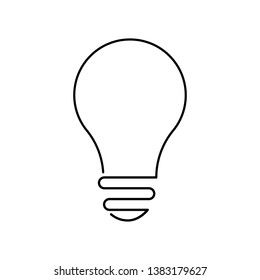 Line Art Light Bulb Icon. Creative Idea Solution Symbol