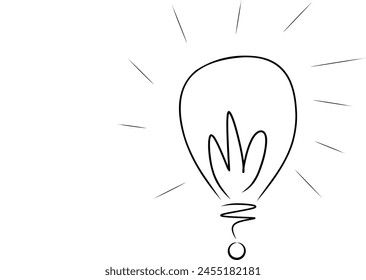 Line art lightbulb. Electic light bulb. Symbol. Logo. Vector illustration. Icon