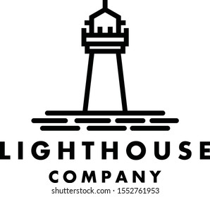 line art lighthouse logo design inspirations	