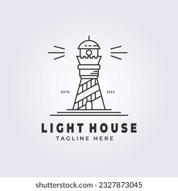 Line art Lighthouse logo vector illustration design