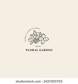 Line art lilac flower logo
