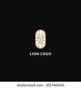 line art lion design logo. logo template