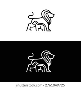 line art lion and lamb logo
