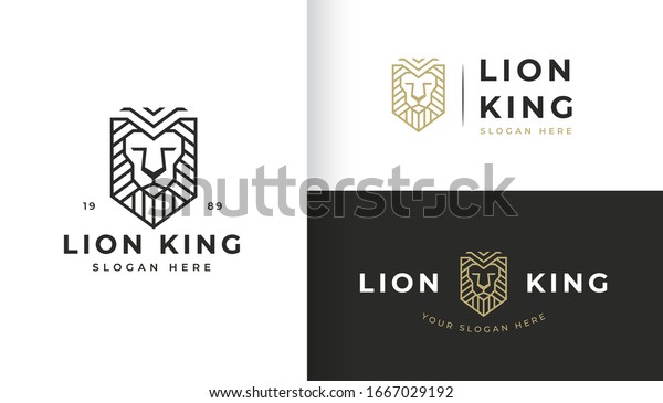 Line art lion logo\
design