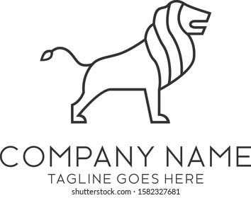 Line Art Lion Vector Royalty Logo Design Inspirations
