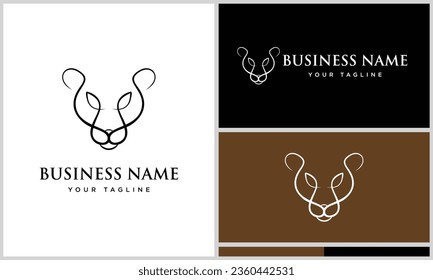 line art lioness logo design