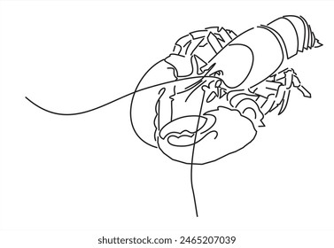 Line Art of Lobster Crayfish Prawn Shrimp Crab for Seafood Restaurant Classic Vintage luxury logo design	
