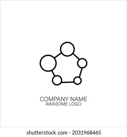 diseño de círculo de logotipo de arte de línea