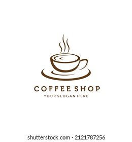 line art logo coffee vector illustration