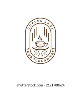 line art logo coffee vector illustration