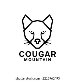 line art logo for cougar animal