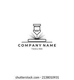 line art logo cut laser minimalist illustration, cutting laser