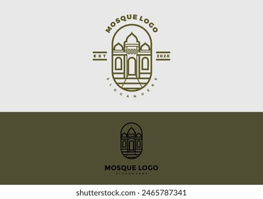 Line art logo design illustration a mosque