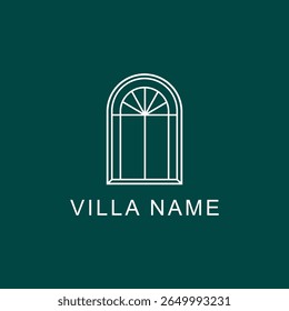 Design de logotipo de arte de linha. Moradias privadas. Estadia em casa