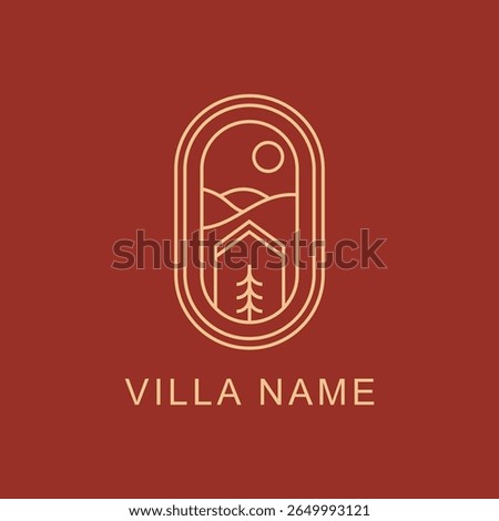 Line art logo design. Private villas. Home stay. Simple