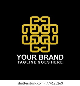line art logo design vector illustration