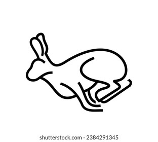 Conejo de iconos con logotipo de arte de línea