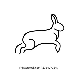 Conejo de iconos con logotipo de arte de línea