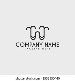 line art logo with the initials W