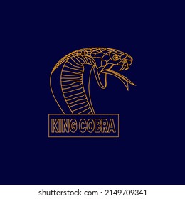 Logotipo de arte en línea, cobra real, diseño único y moderno