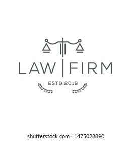 
line art logo / Law Firm,Law Office, Lawyer services, Luxury vintage crest logo