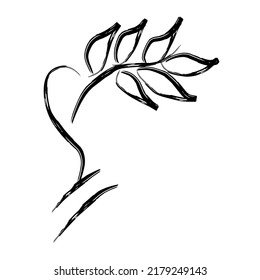 Line art logo Leafs flower
