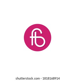 line art logo of letter f and b inside pink circle
