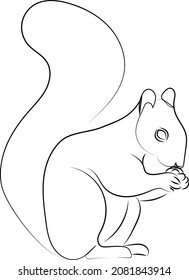 line art logo minimal modern neutral drawing icon tattoo squirrel outline hand draw