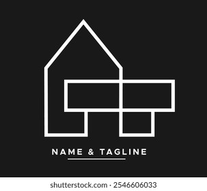 line art logo of a modern house
