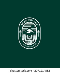 line art logo mountain in the vektor
