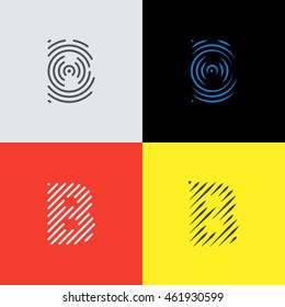 Line art logo set. Letter "B" design. Eps10 vector illustration.