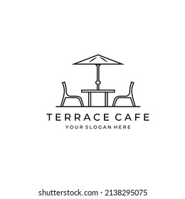 line art logo simple terrace cafe simple illustration