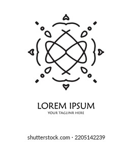 Line art logo template, Mandala sign symbol for your brand, identity, business and others. simple and elegant. Isolated design elements for logo, icon, label, emblem. 
