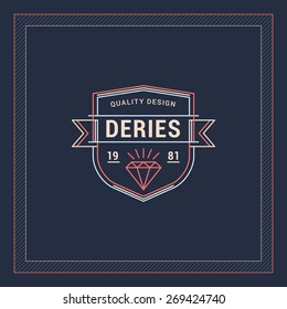 Line Art Logotype Template in Vintage Colors