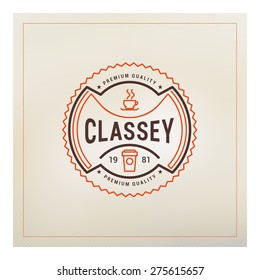 Line Art Logotype Template in Vintage Colors